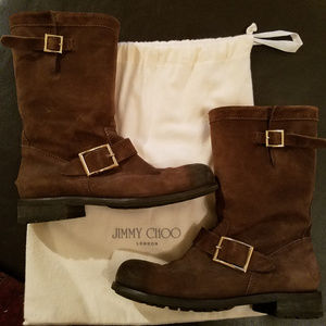 Jimmy Choo Suede Moto Boots - Like new